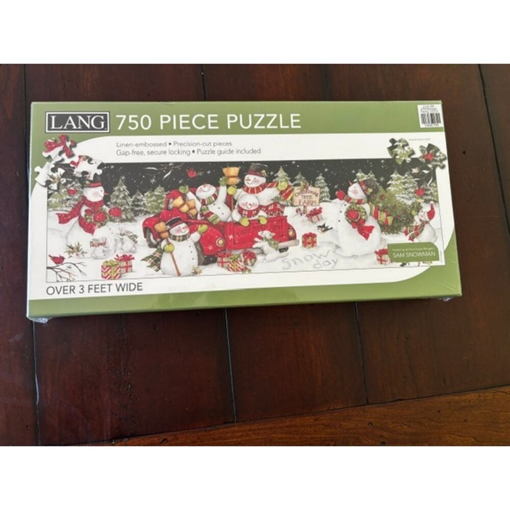 LANG 750‎ Piece Puzzle Sam Snowman by Susan Winget Christmas Holiday NEW Sealed